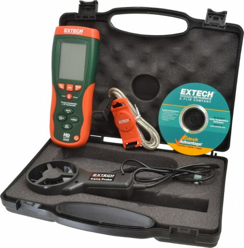 Anemómetro Extech Hd300 Con Medición De Temperatura I R