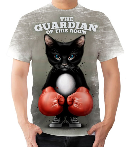 Camiseta Camisa Gato Lutador Boxe Ufc Cat Tom Guardião Luva