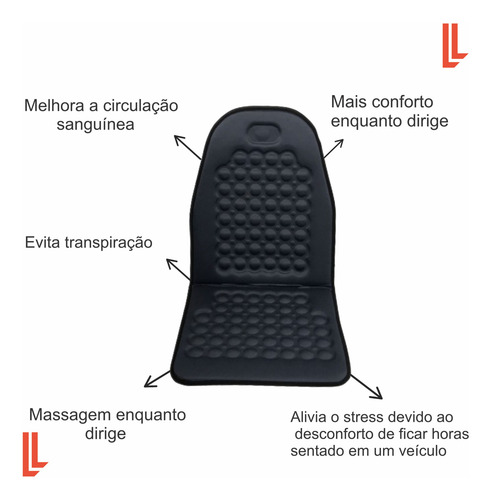 Encosto Almofada Massageador Para Carro Assento De Bolinhas