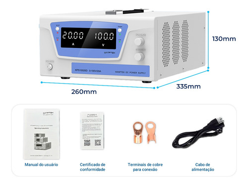 Fonte De Bancada Wanptek Kps10020d 100v 20a 2000w
