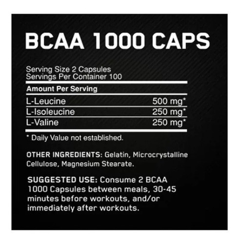 BCAA One 400 cápsulas 1000 mg Optimun Optimun Nutrition