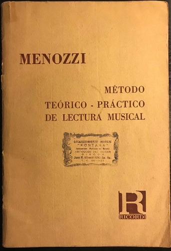 Menozzi Método Teórico Practico De Lectura Musical Usado 