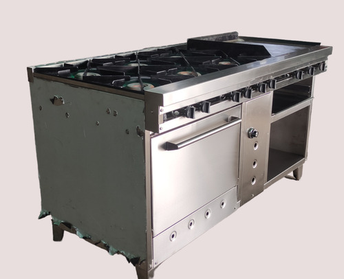 Cocina Industrial 6 Hornillas Plancha Horno Y Gratinador