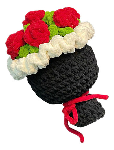 Crochet Rose Flower Bouquet, Flores De Rosas Artificiales