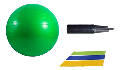 Kit Pelota Pilates 55 Cm + 3 Bandas + Inflador Sport Maniac