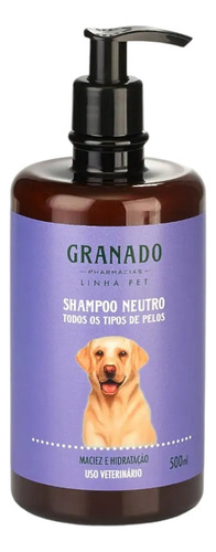 Shampoo Neutro Granado Pet Para Todo Os Tipos De Pelos 500ml