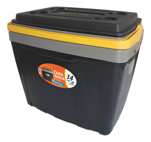 Caixa Térmica Cooler De Plástico 34l Pop Star - Antares Cor Preto