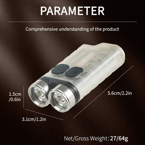 Con Linterna Llavero Edc Usb Carga Linterna V3