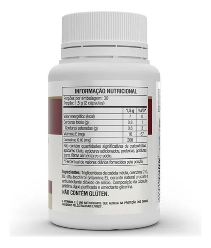 Suplemento Em Cápsula Vitafor Coenzima Q10 Coq-10 200mg Por