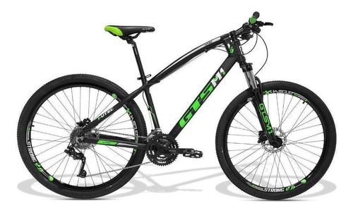 Mountain bike Gtsm1 I-Vtec MX9 aro 29 17" 27v freios de disco hidráulico câmbios GTSM1 MX-9 cor preto/verde