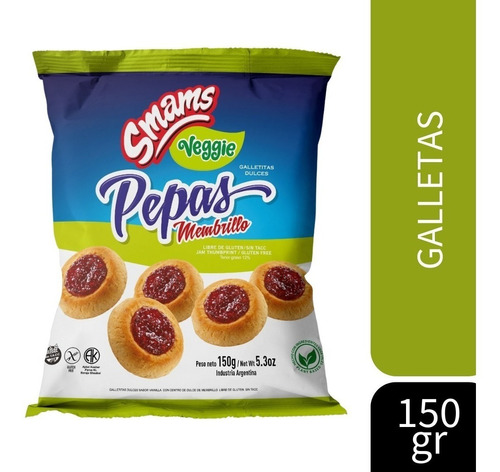 Smams Pepas Veggie Sabor Membrillo Sin Tacc 150g