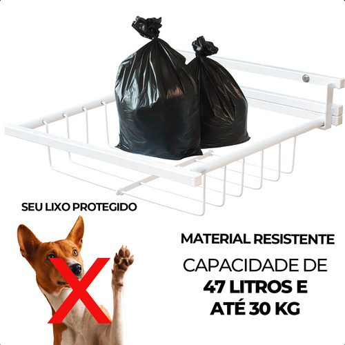 Lixeira De Rua Suspensa Retratil Grade Reforçada Em Aço