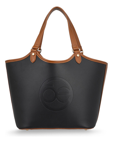 Bolsa Tote Cloe Llalnira Grande Color Negro
