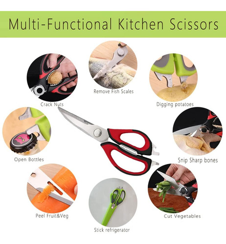 Tijeras Multifunción Para Cocina 6 En 1 De Acero Inoxidable