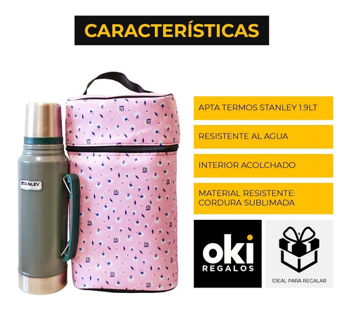 Imagen 8 de 10 de Equipo De Mate Madera Aluminio Mochila Matera Floral Pink