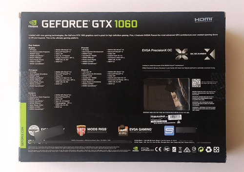 Tarjeta De Video Nvidia Evga Geforce Gtx 1060 6 Gb Vram Ddr5 (Usado)