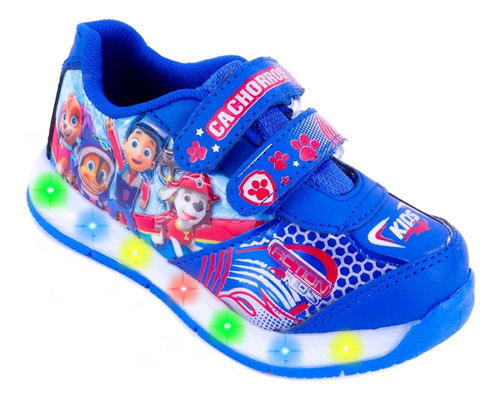 Tenis Niño Patrulla Canina Cachorros Luces Leds Azul 778-ar