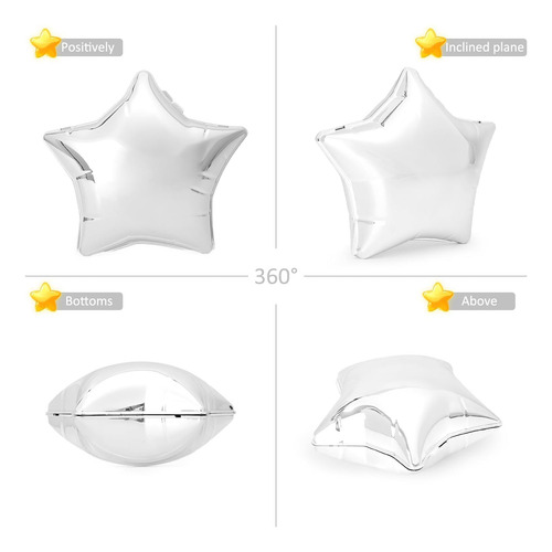 Bolsos De Cadena Metalizado Con Estrella De Cinco Puntas Plateado