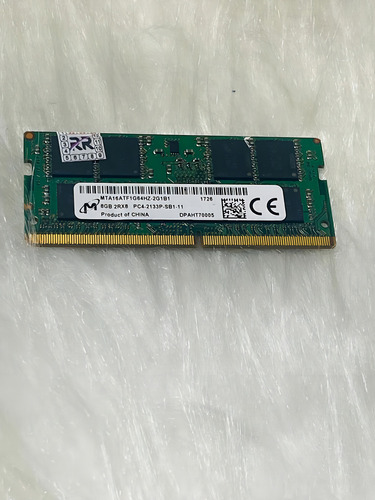 Memoria Micron Ddr4 8gb Notebook Pc4-2133p 1rx8 1.2v