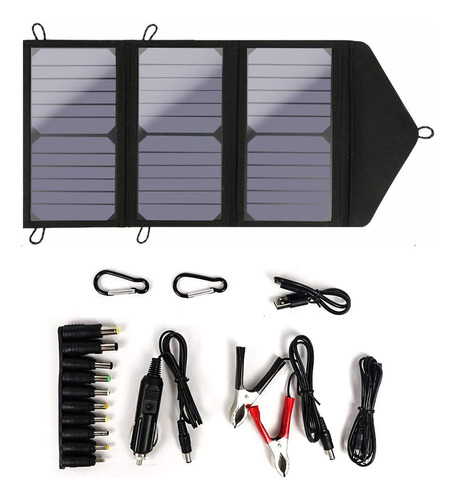 Cargador De Panel Solar Plegable De 30 W, Impermeable, Portá