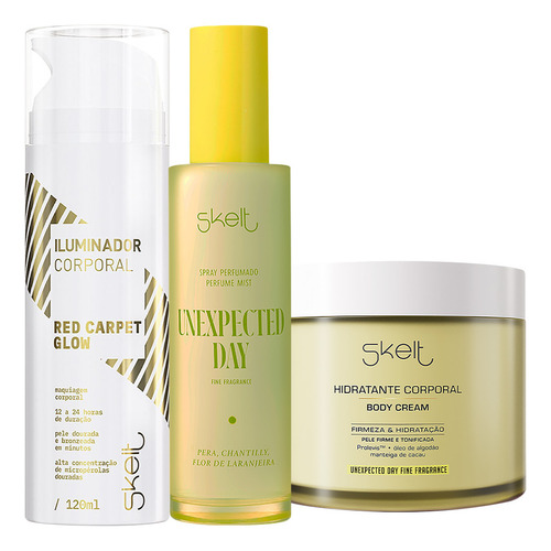 Skelt Red Carpet Glow Iluminador Day Hidratante E Mist Spray
