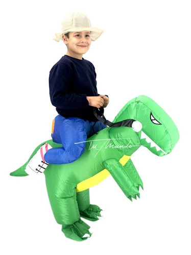 Divertido Disfraz Inflable Infantil De Dinosaurio Cotillón