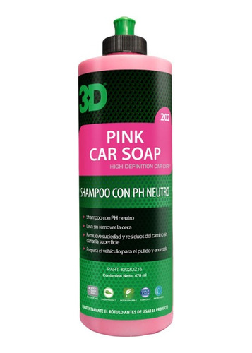 3d Pink Car Soap - Shampoo Ph Neutro Foam Lance - Allshine