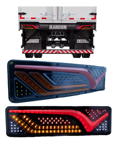 Par Lanternas V46 De Led Caminhão Para Carreta Baú Truck 