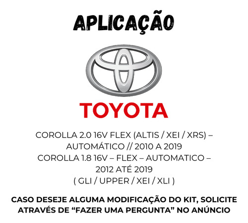 Kit Revisão Corolla 2.0 16v Flex 2010 A 2019