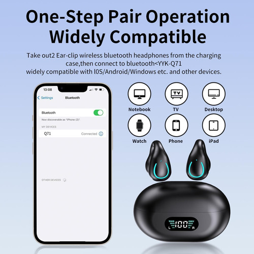 Auriculares Inalámbricos Con Clip De Oreja Abierta Bluetooth
