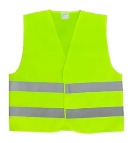 Imagen 2 de 9 de Chaleco Refractario Amarillo Fluo Seguridad Auto Moto Vtv