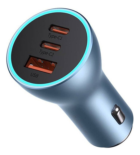 Cargador Rápido De Auto 65 W Usb Qc3.0 Y 2x Usb-c Pd Baseus