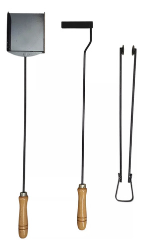 Kit Herramientas Parrilla Pala Atizador Pinza Asador Premium