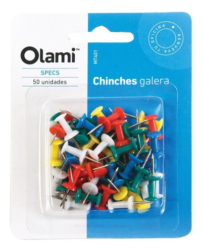 Señalador Galera Push Pins X50 Unidades Olami