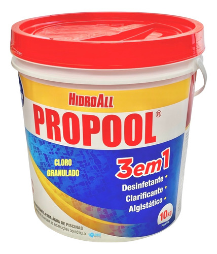 Cloro Granulado Propool Multiação 3 Em 1 10kg - Hidroall