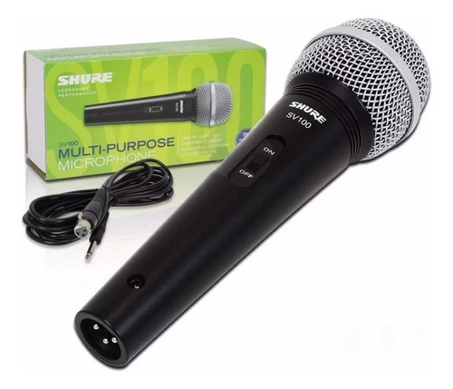 Micrófono Shure Sv100 Dinámico Para Voz Con Cable Con Switch
