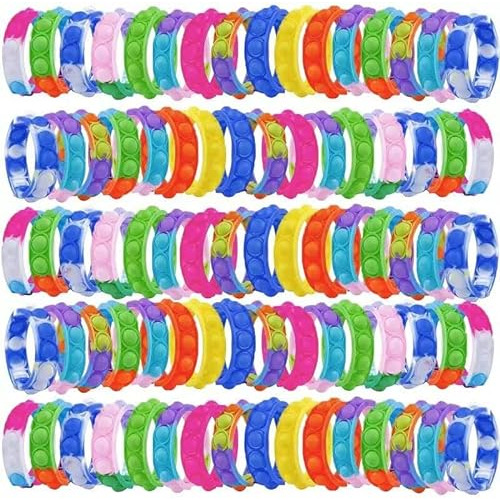 80 Pulseras Pop Fidget Toy, Pulseras Portátiles Fidget...