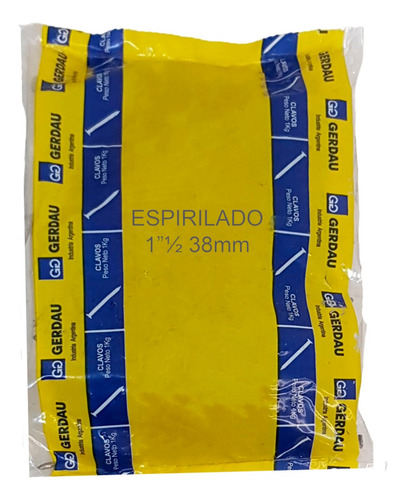 1 Kg Clavos Espiralado 1½ Pulgada 38mm Gerdau Diámetro Nominal 2.3 Mm Largo 38 Mm