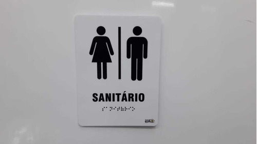 Imagem 1 de 1 de Placa Em Braille E Relevo Sanitário Unissex