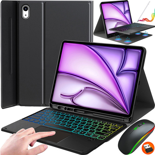 Funda Teclado+mouse+lápiz P/iPad Air 11 M2/ M3 Air5/4 10.9 Ñ