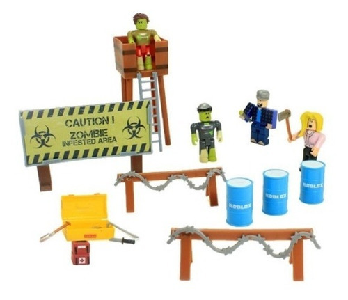 Bonecos Roblox Invasão Zumbi Kit C/4 Bonecos + Acessorios
