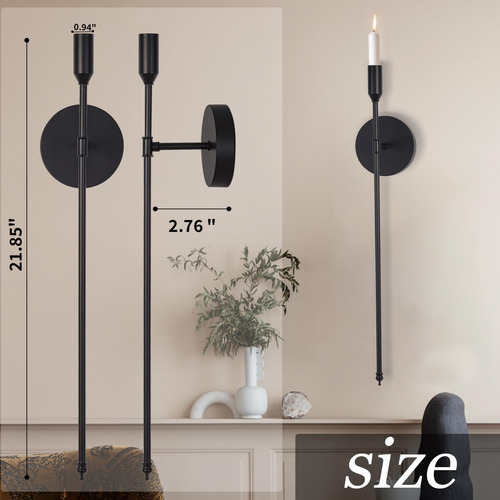 Bodoniy Candeler De Pared, Apliques De Velas De Pared Negra