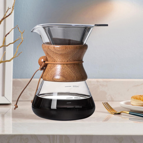 Despeje Sobre A Máquina De Café Filtro Reutilizável 600ml
