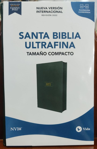 Santa Biblia Nvi Ultrafina Tamaño Compacto, Verde, 7 Puntos