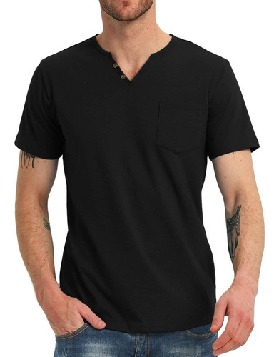 Playera Casual Moda Manga Corta Para Hombre Cuello V