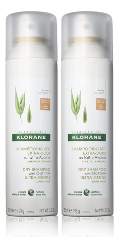 Klorane Champu Seco Con Leche De Avena, Para Cabello Oscuro,