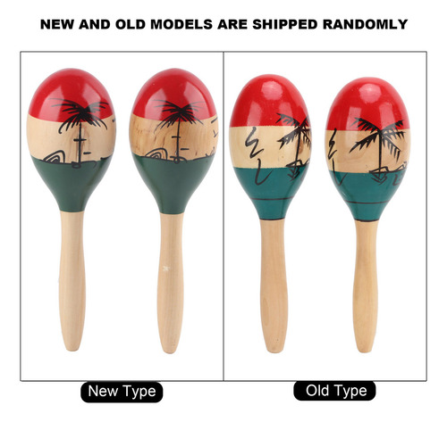 2 Peças De Instrumento Musical Maracas Wooden Rattles Shaker
