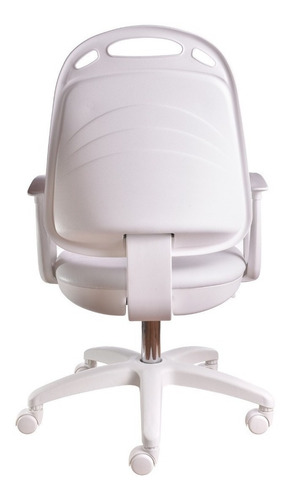Silla de escritorio Diva ergonómica blanca con tapizado de cuero sintético