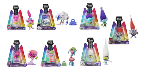 Dreamworks Trolls Stylin Trolls Collection & World Tour 7pz