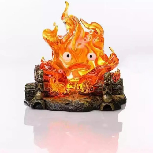 Figura Calcifer Castillo Vagabundo Estudio Ghibli Luz Led